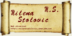 Milena Stolović vizit kartica